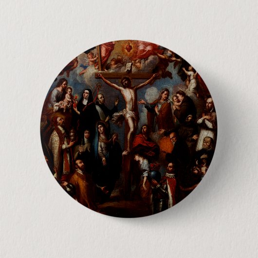 Vorwurf der Kreuzigung mit Jesuitensainten Button (Vorderseite)