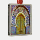 Vorzüglich ausführliche marokkanische Muster-Tür Silbernes Ornament (Rechts)