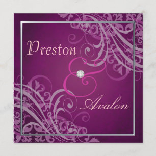 Vorzügliche barocke rosa Rolle-Einladung Einladung