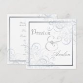 Vorzügliche barocke silberne Rolle-Weiß-Einladung Einladung (Vorne/Hinten)