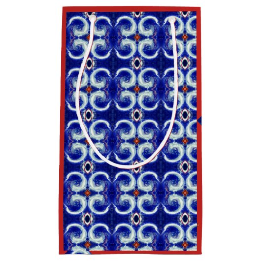 Vorzügliche blaue Strudelmuster-Geschenktasche Kleine Geschenktüte (Vorderseite)