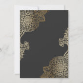 Vorzügliche goldene Blumenhennastrauch-Hochzeit Einladung (Rückseite)