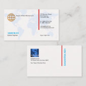 Vorzügliche kurze blaue Atlas-Visitenkarte Visitenkarte (Vorne/Hinten)