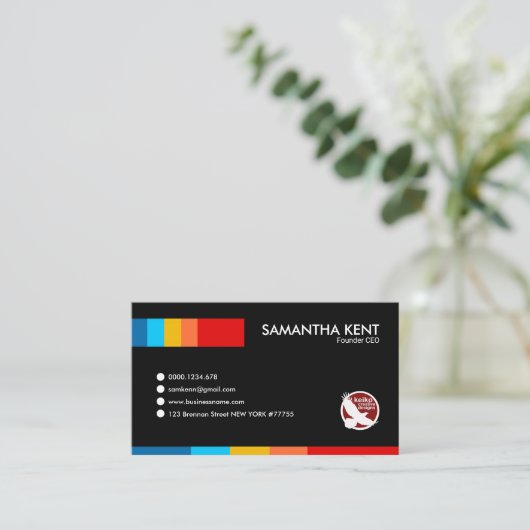 Vorzüglicher majestätischer schwarzer Gründer CEO Visitenkarte (Stehend Vorderseite)