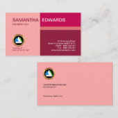 Vorzüglicher Retro Rosa-reichlich Geschäftsfrau Visitenkarte (Vorne/Hinten)