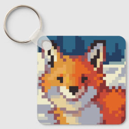 Vos, Fox, PIxel Art, pixelart sleutelhanger  Schlüsselanhänger