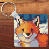 Vos, Fox, PIxel Art, pixelart sleutelhanger  Schlüsselanhänger (Vorderseite)