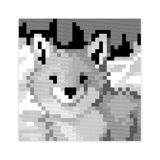 Vos pixelart, Pixel Art  Gummistempel (Prägung)