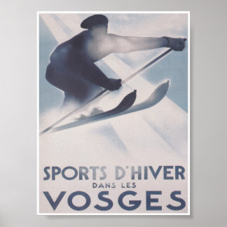Vosges France Retro Vintages Skireisepaket Poster