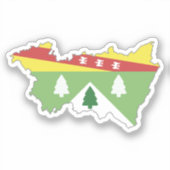 Vosges-Karte mit Wappen-Aufkleber Aufkleber (Vorderseite)