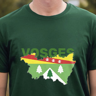 Vosges-Karte mit Wappen T-Shirt