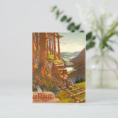 Vosges Mountains, Holzbrücke, Frankreich Postkarte (Stehend Vorderseite)