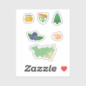 Vosges Stickers Set Aufkleber (Blatt)