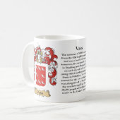 Voss, der Ursprung, die Bedeutung und das Wappen Kaffeetasse (Vorderseite Links)