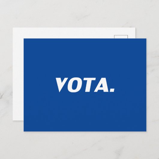 Vota-Abstimmung in spanisch-blau-weißer moderner P Postkarte (Vorne/Hinten)