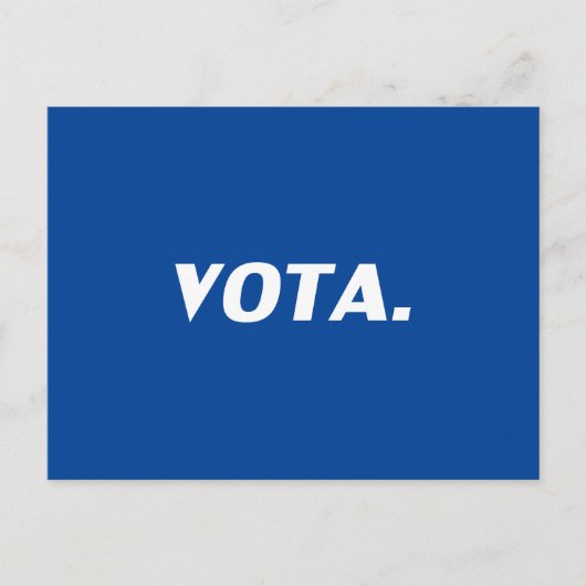Vota-Abstimmung in spanisch-blau-weißer moderner P Postkarte (Vorderseite)