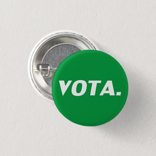 Vota-Abstimmung in Spanisch grün weiß moderne poli Button (Vorne & Hinten)