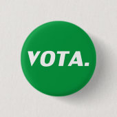Vota-Abstimmung in Spanisch grün weiß moderne poli Button (Vorderseite)
