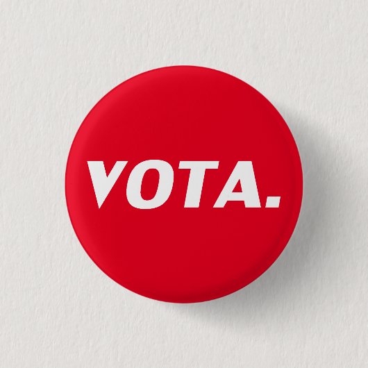 Vota-Abstimmung in spanisch-rot-weißer moderner Po Button (Vorderseite)