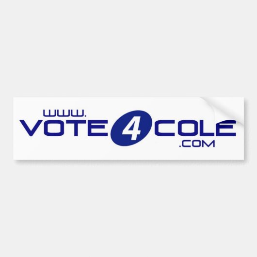 Vote4Cole Autoaufkleber (Vorne)