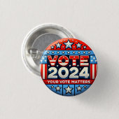 Vote 2024 Patriotic Button Button (Vorne & Hinten)
