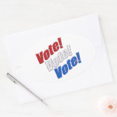 Vote Abstimmung: patriotische Red White & Blue USA Ovaler Aufkleber (Umschlag)
