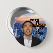 Vote Andy Yang NYC Mayor 2021 Button (Vorne & Hinten)