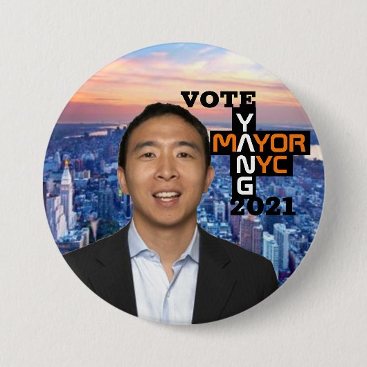 Vote Andy Yang NYC Mayor 2021 Button (Vorderseite)
