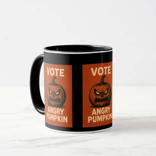 Vote Angry Pumpkin Coffee Tasse (Vorderseite Links)