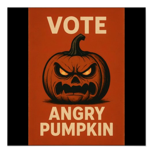 Vote Angry Pumpkin Glossy Poster (Vorderseite)
