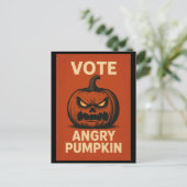 Vote Angry Pumpkin Postcard Postkarte (Stehend Vorderseite)