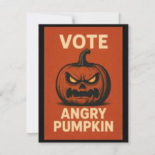 Vote Angry Pumpkin Postcard Postkarte