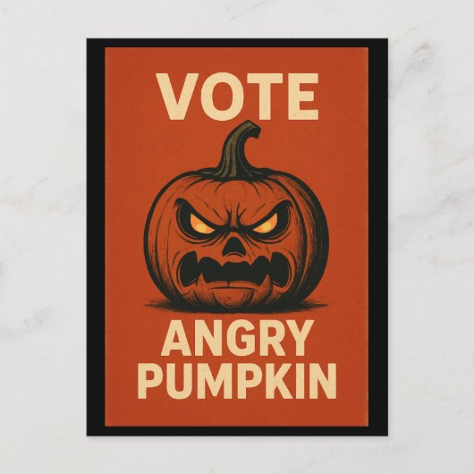 Vote Angry Pumpkin Postcard Postkarte (Vorderseite)