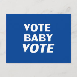 "Vote Baby Vote" blau weiß Postkarte