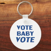 Vote Baby Vote - blau weiß Schlüsselanhänger (Vorderseite)