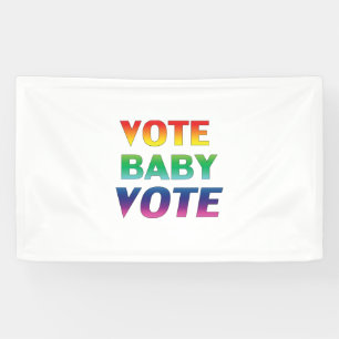 Vote Baby Vote, Pride lgbtq lgbt Regenbogenfarben Banner
