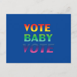 "Vote Baby Vote" Stolz lgbtq lgbt Regenbogen blau Postkarte