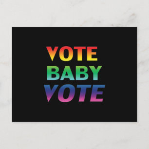 "Vote Baby Vote" Stolz lgbtq lgbt Regenbogen schwa Postkarte