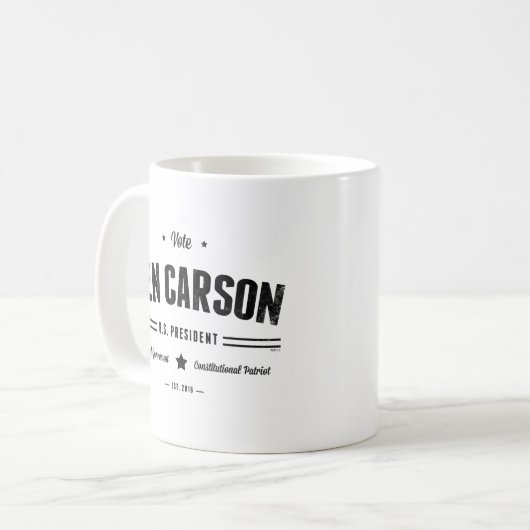 Vote Ben Carson 2016 Kaffeetasse (Vorderseite Links)