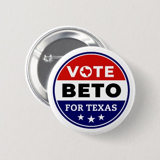 Vote Beto für Texas Button Button (Vorne & Hinten)