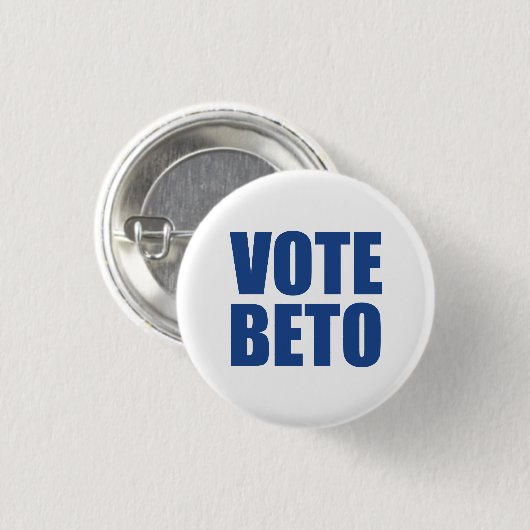 Vote Beto O'Rourke blauer weißer moderner Demokrat Button (Vorne & Hinten)