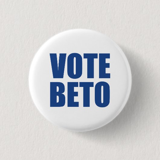 Vote Beto O'Rourke blauer weißer moderner Demokrat Button (Vorderseite)
