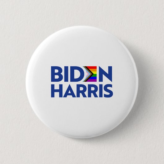 Vote Biden Harris Lgbt Lgbtq Progress Prilag Flag  Button (Vorderseite)