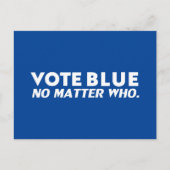 Vote blau, egal wer mutig Typografie weiß blau Postkarte (Vorderseite)