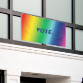 "Vote" blaue Buchstaben, Stolz lgbtq lgbt Regenbog Banner (Äußeres Gebäude)
