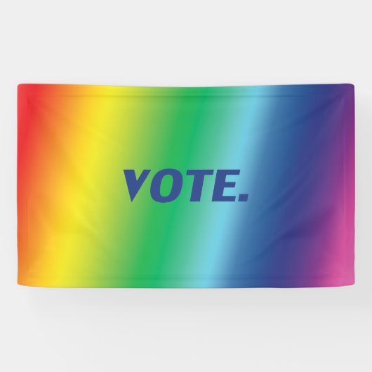"Vote" blaue Buchstaben, Stolz lgbtq lgbt Regenbog Banner (Horizontal)