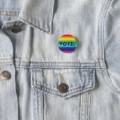 "Vote" blaue Buchstaben, Stolz lgbtq lgbt Regenbog Button (Beispiel)