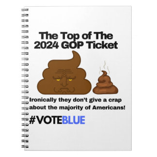 Vote Blue 2024: Anti-Trump Kacke Emoji Design Notizblock
