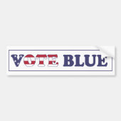 Vote Blue - American Flag Typografy Autoaufkleber (Vorne)