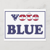 Vote Blue - American Flag Typografy Postkarte (Vorderseite)